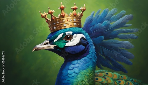 Majestic kingfish adorned with a regal crown, exuding pride and confidence