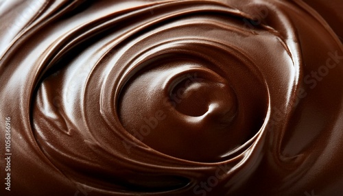 Close-up of smooth, melted chocolate