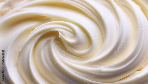 Creamy swirl of white frosting