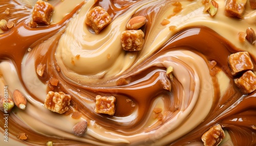 Swirled caramel and nuts