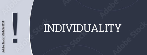 Photography individuality. A blue banner illustration with white text.