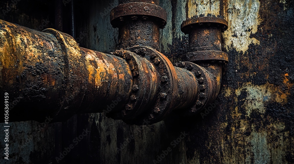 Rusty Pipes: A Close-Up View of Industrial Decay Rusty Pipes: A Close-Up View of Industrial Decay