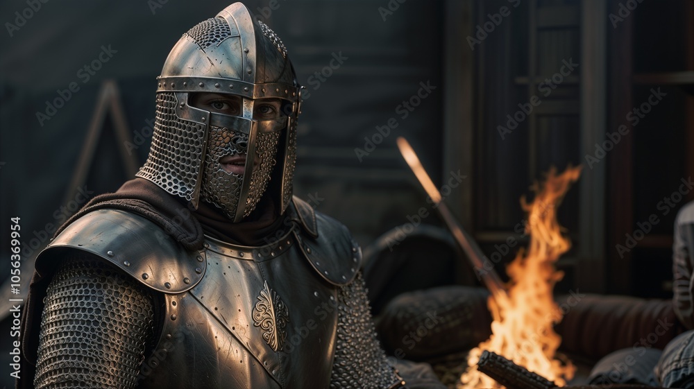 Fototapeta premium Armor and Fire The Life of a Medieval Knight