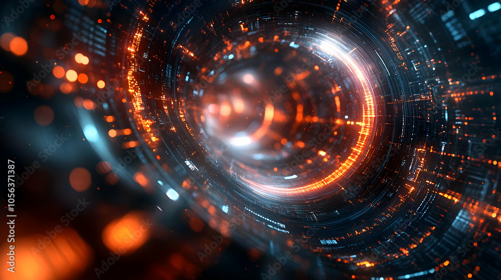 Abstract 3D Background with Orange and Blue Lights Abstract 3D Background with Orange and Blue Lights