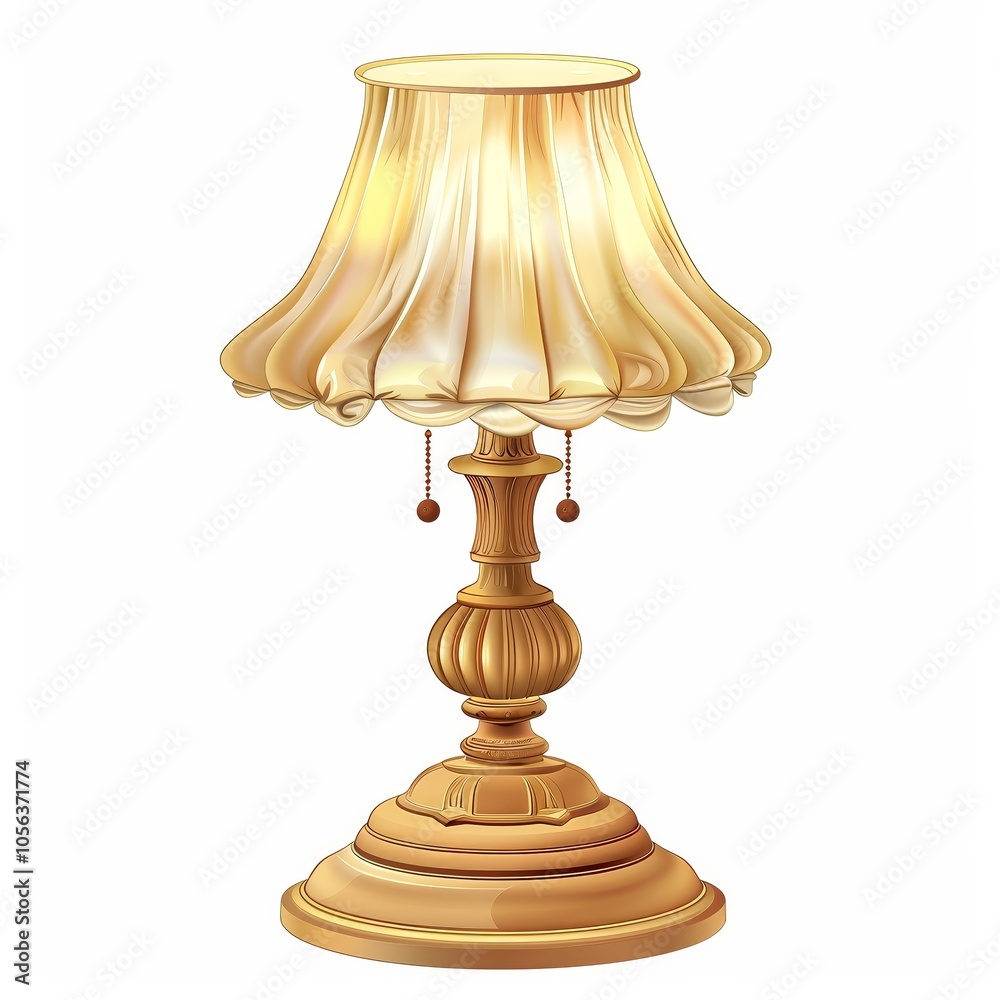Gold Table Lamp with Fabric Shade Gold Table Lamp with Fabric Shade