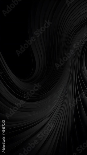 Close-up of a black abstract line with a dark background.