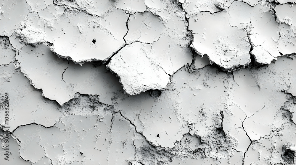 Fototapeta premium Cracked White Surface Texture Background