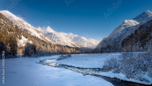 Wallpaper Mural Peaceful Winter Mountainscape Torontodigital.ca