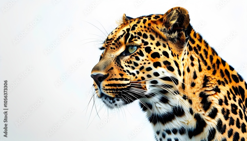 Fototapeta premium leopard on white background