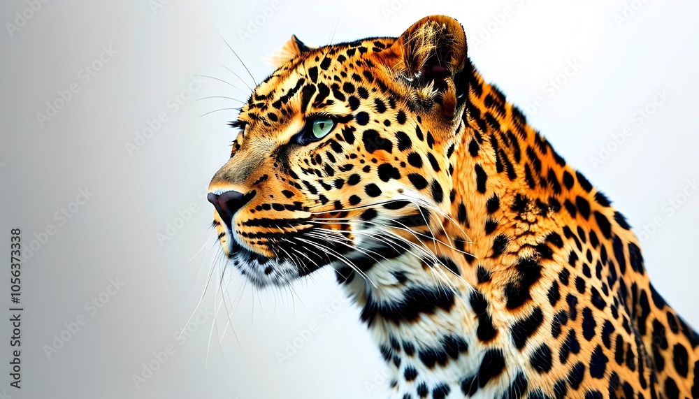Obraz premium leopard on white background