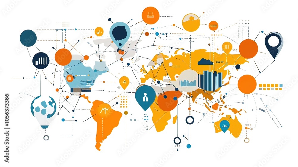 Global Network Concept Illustration Global Network Concept Illustration