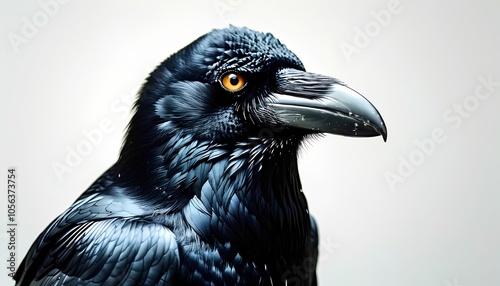 Crow bird on a white background