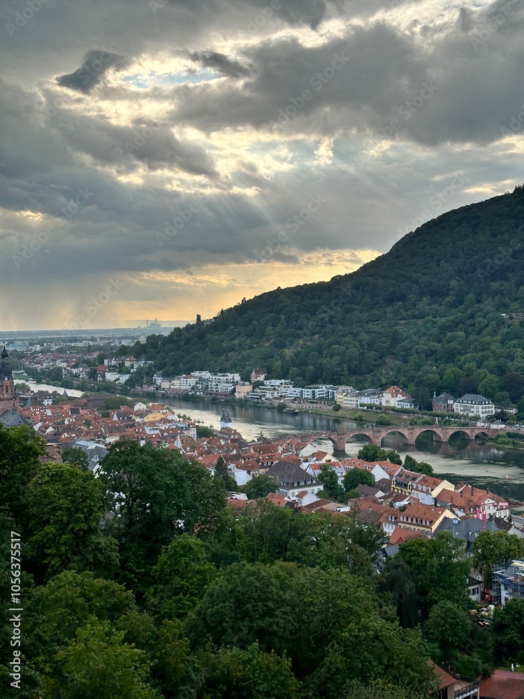 Historic Heidelberg, Old Bridge Over Neckar River Historic Heidelberg, Old Bridge Over Neckar River