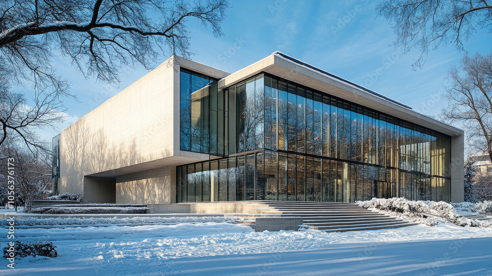 Luxurious house, flat roof, modern architecture Luxurious house, flat roof, modern architecture