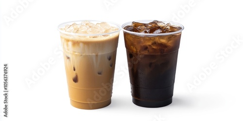 Wallpaper Mural Two cups of coffee, one with cream and one with no cream Torontodigital.ca