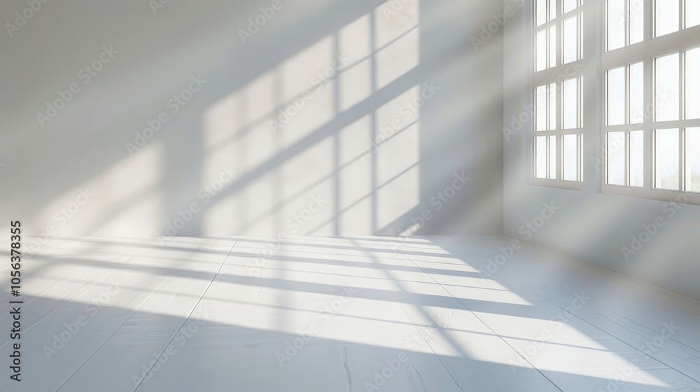 Fototapeta premium Product Presentation Background with Window Shadows and Sunlight