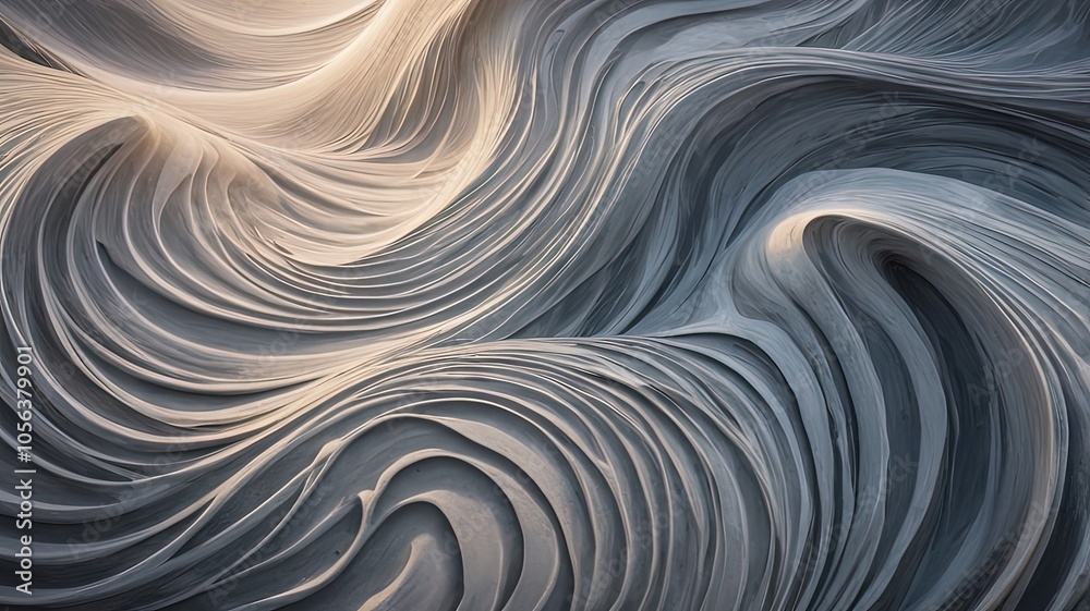 Abstract waves of textured patterns in soft, natural tones. Abstract waves of textured patterns in soft, natural tones.