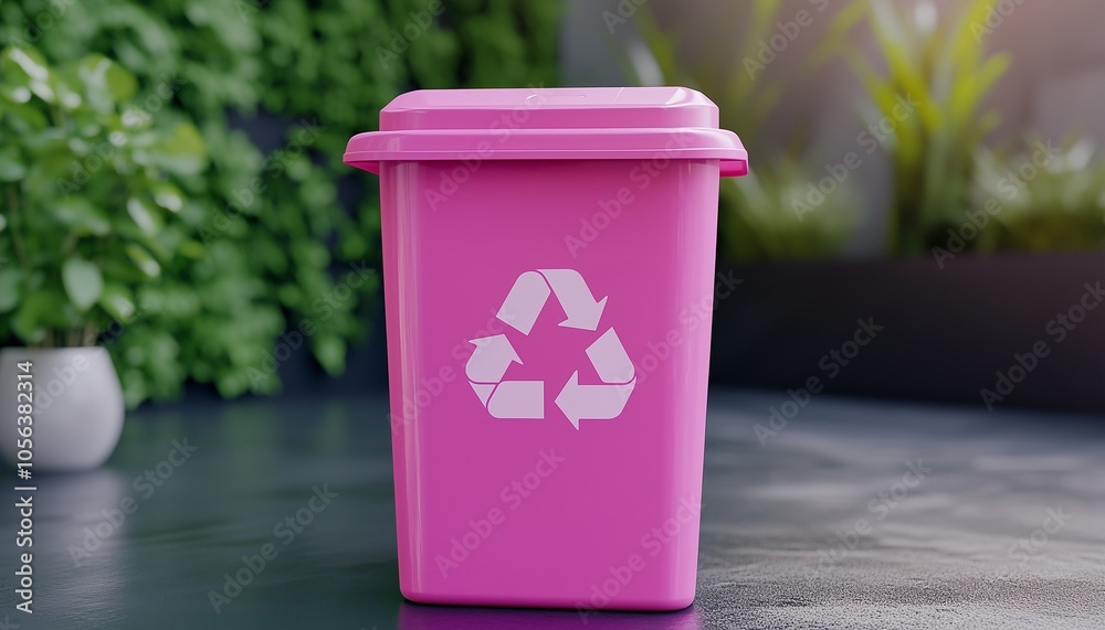 Pink plastic waste garbage container for a clean and healthy environment Pink plastic waste garbage container for a clean and healthy environment