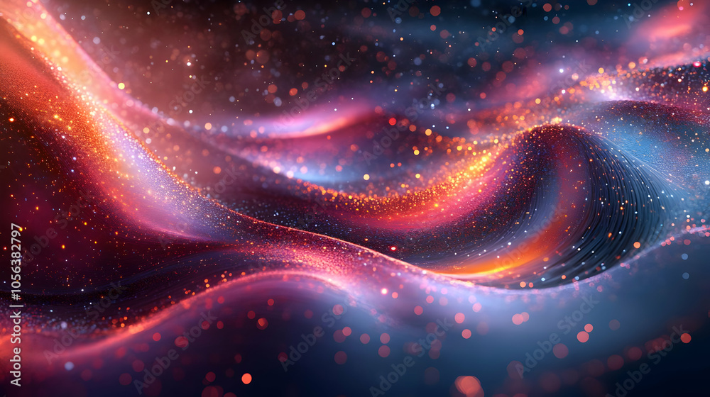 Abstract Background with Wavy Lines and Glowing Lights Abstract Background with Wavy Lines and Glowing Lights