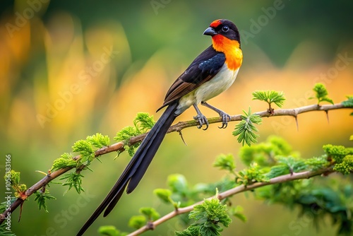 Bird photography at its finest: the Paradise Whydah, an African beauty, captured in stunning detail. photo