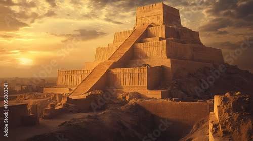 Explore city of nippur home to the ziggurat of enlil chief deity of the sumerian pantheon and a center of religious authority in ancient mesopotamia. Sumerian Ziggurat. Illustration