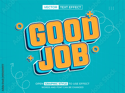 good job editable text, font effect, 3d text for title