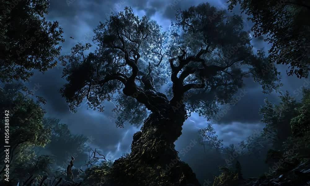 Ancient Tree and Lightning Ancient Tree and Lightning