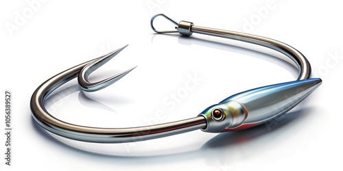 Fishing Hook Line Sinker White Background Illustration