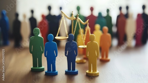 Diverse Figures Balancing Scales of Justice
