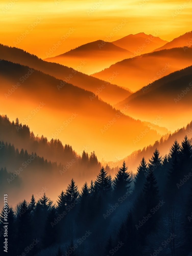 Serene Mountains at Sunrise