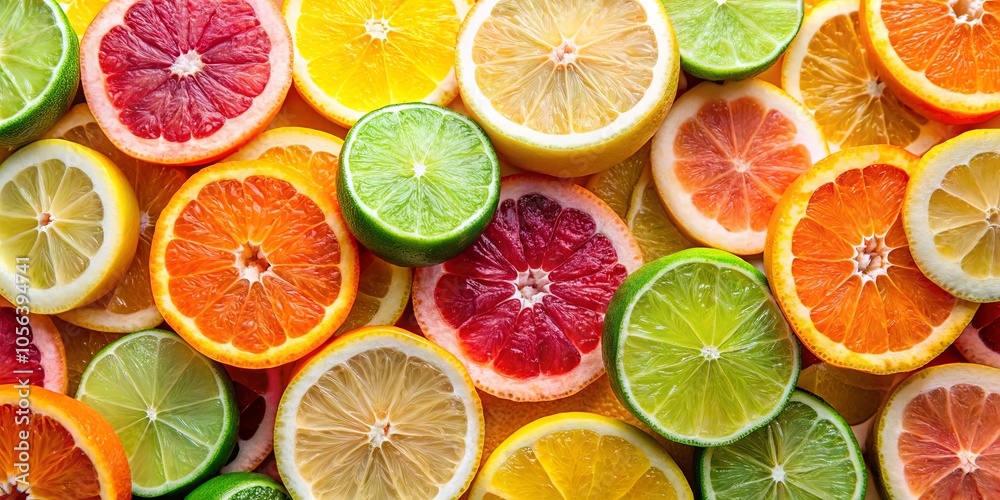 A vibrant display of citrus fruit slices, arranged in a symmetrical pattern, showcasing the natural beauty of their juicy interiors. A vibrant display of citrus fruit slices, arranged in a symmetrical pattern, showcasing the natural beauty of their juicy interiors.