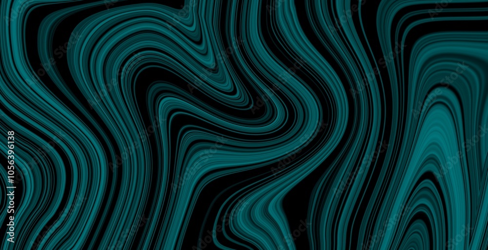 Fototapeta premium green abstract swirl seamless background curved expanding scifi liquid oil fluid style with lines wallpaper effect Nostalgia, vintage, retro