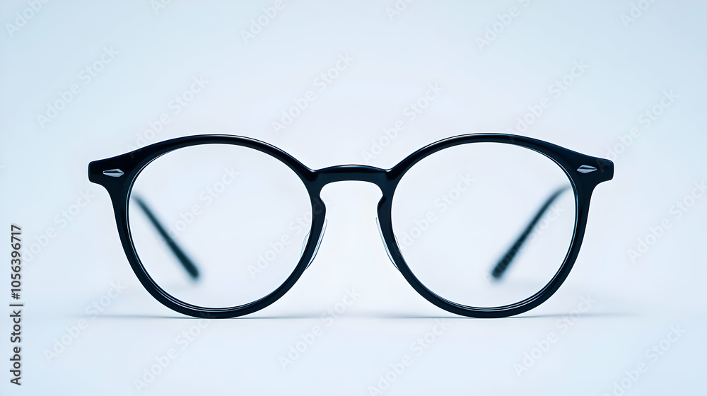 Black Round Eyeglasses on White Background - Photo Black Round Eyeglasses on White Background - Photo