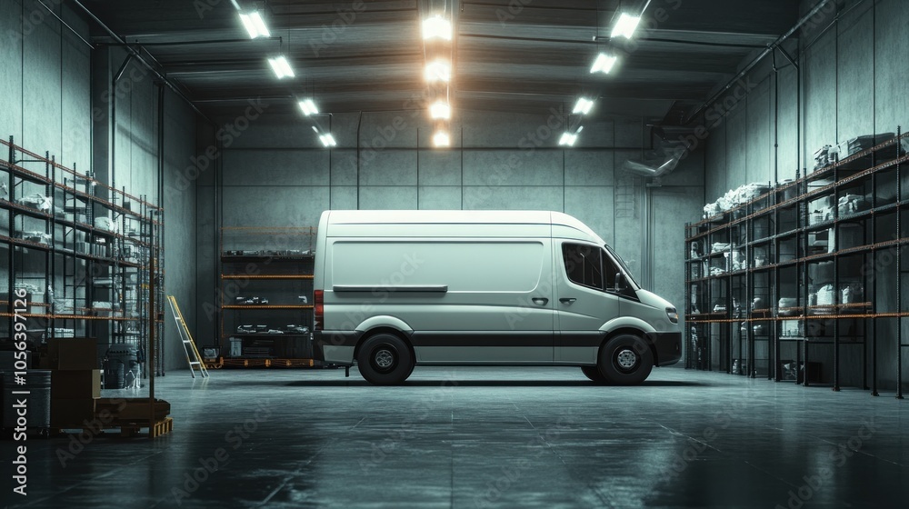Delivery Van in Warehouse Delivery Van in Warehouse