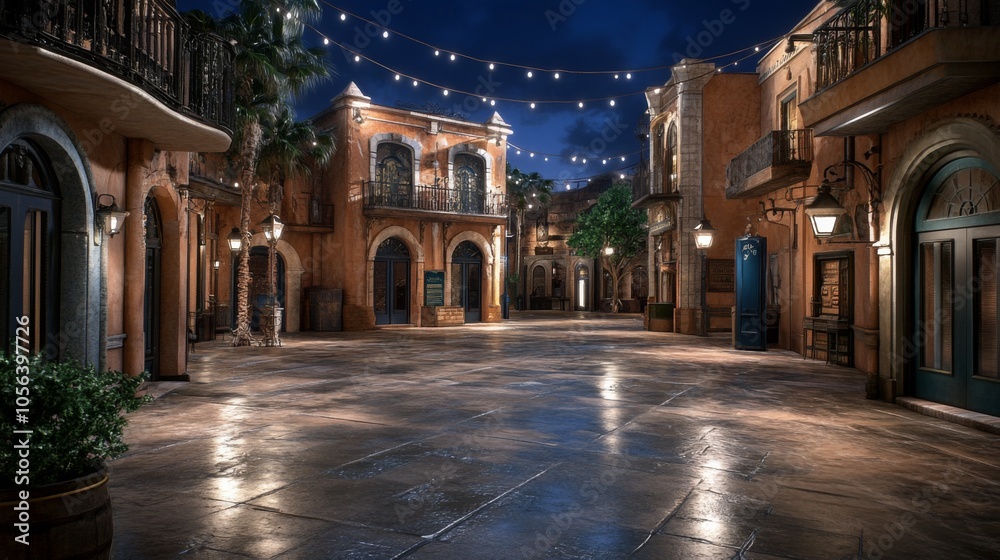 Obraz premium Brightly Lit Historical Area with Detailed Textures