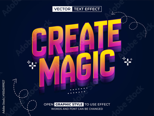 create magic editable text, font effect, 3d text for title