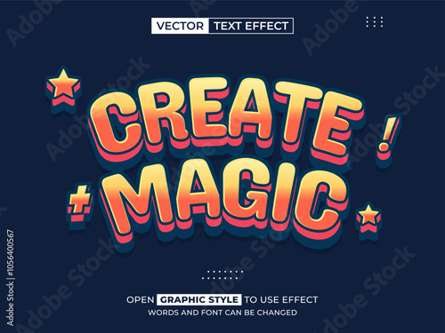 create magic editable text, font effect, 3d text for title