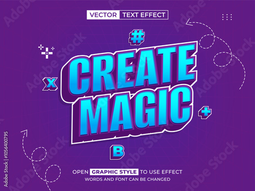 create magic editable text, font effect, 3d text for title