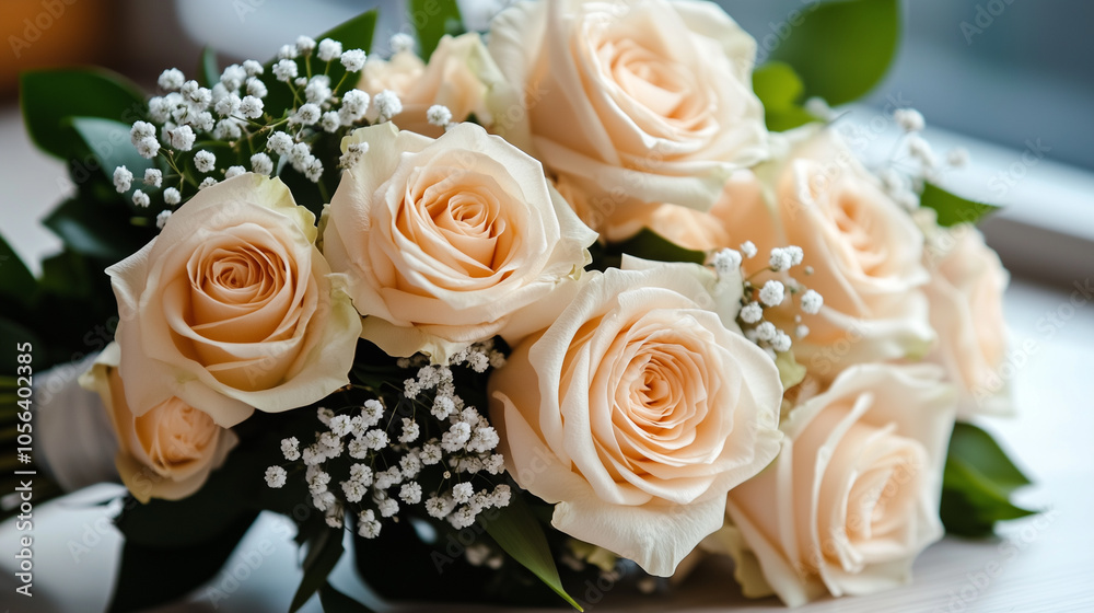 Delicate Bouquet with Soft Roses and Greenery Delicate Bouquet with Soft Roses and Greenery
