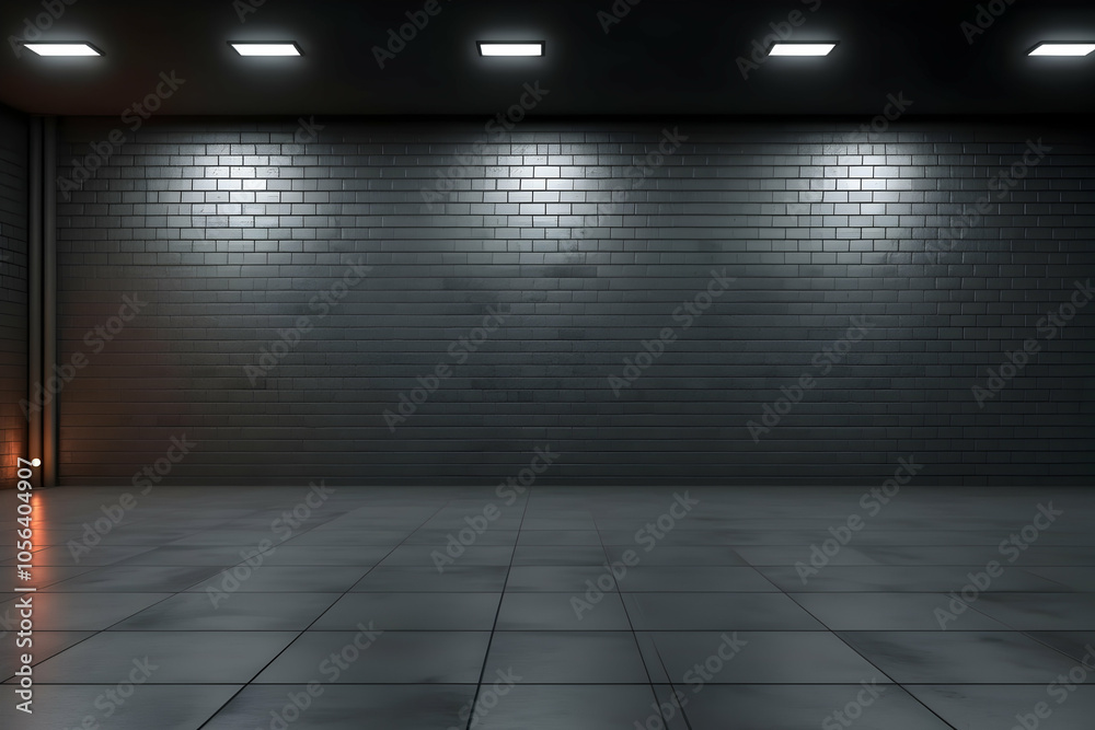 3D Brick Wall Room Interior Design Background