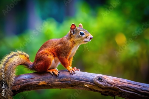 The Geosciurus inauris, commonly known as the Golden-eared Squirrel, is a captivating mammal, adorned with golden ear tufts, a resident of the forest, often seen in trees. photo