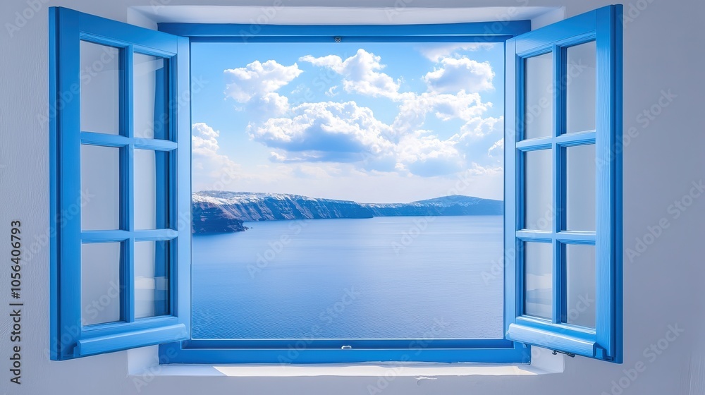 Window View of a Sea and Sky