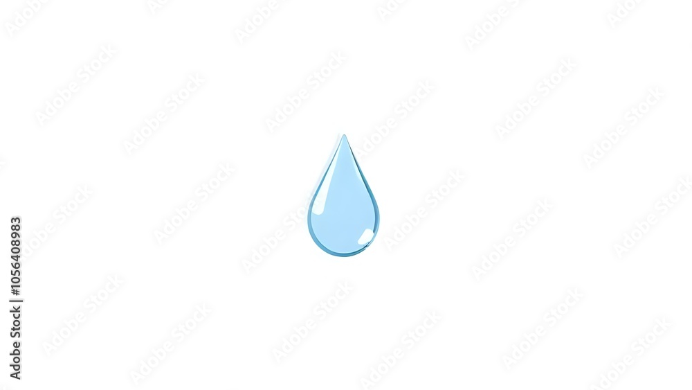 Water Droplet Icon on White Background Water Droplet Icon on White Background