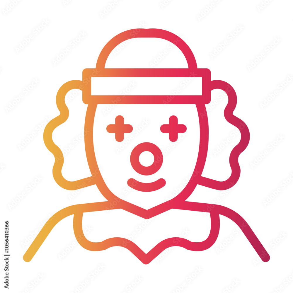 clown Line Gradient Icon clown Line Gradient Icon