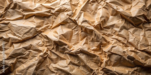 A Wrinkled, Textured Canvas of Brown Paper, Evoking the Feel of Time and the Essence of Humble Materials