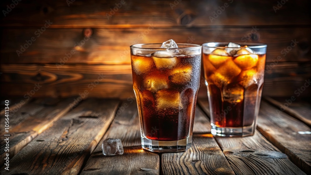 Cool Refreshing Drinks in Glassware on a Wooden Surface Cool Refreshing Drinks in Glassware on a Wooden Surface