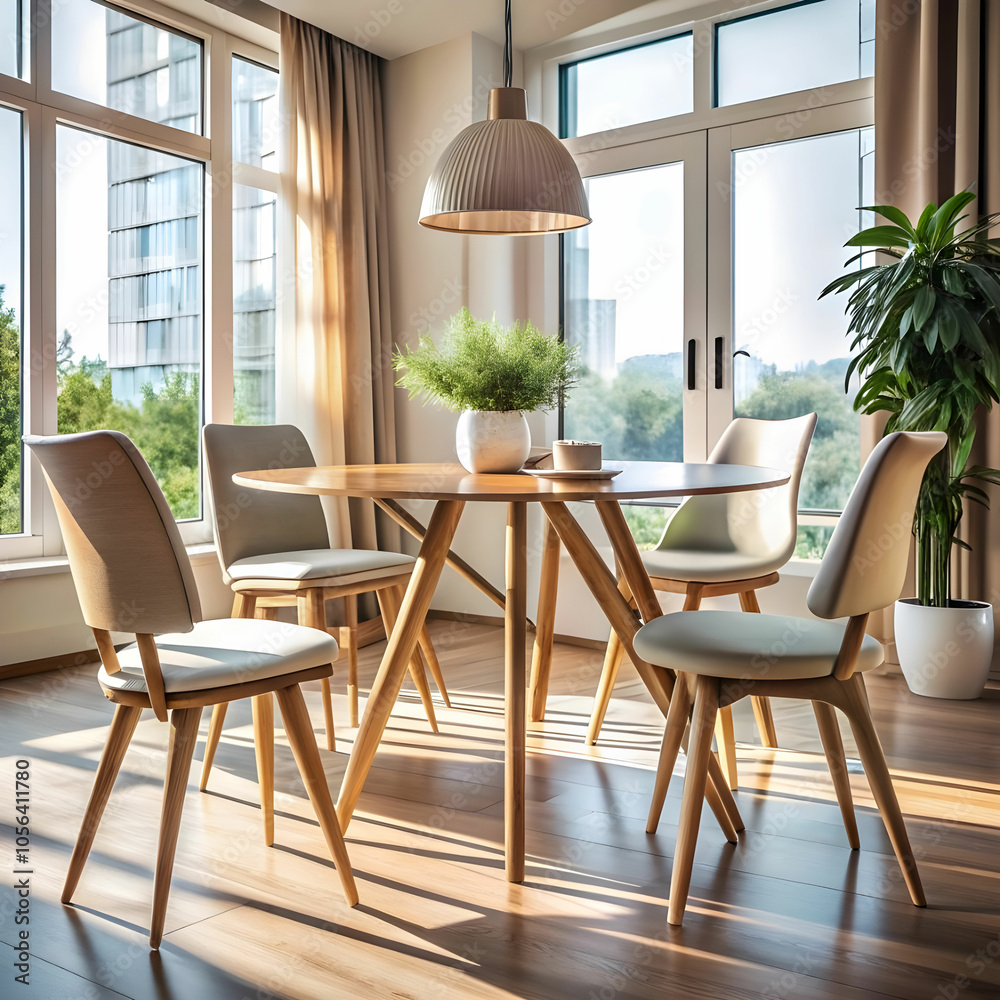 Obraz premium chairs on table at home