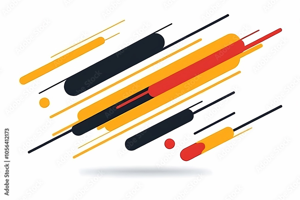 Abstract Lines in Dynamic Composition with Bright Colors