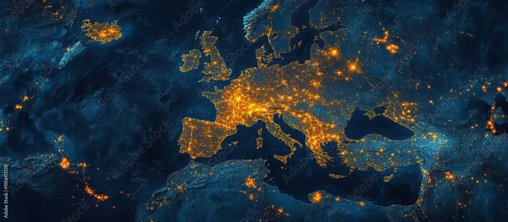 custom made wallpaper toronto digitalNighttime View of Europe From Space