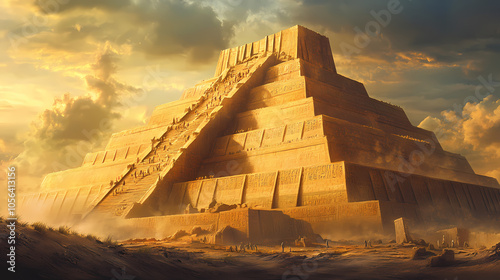 The ancient sumerian city of ur.the ancient sumerian city of ur. Sumerian Ziggurat. Illustration photo